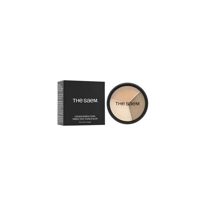 Saem Cover Perfection Triple Pot 02 Contour Beige Ideal For Natural Face Contouring