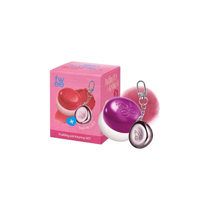 Fwee Blurry Pudding Pot Keychain Set - Airbrushed Blush & Buildable Lip