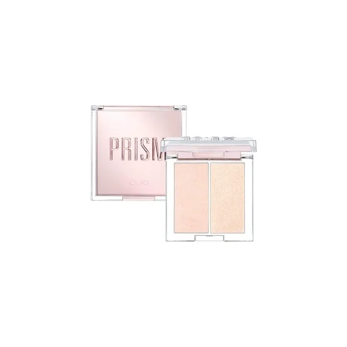 CLIO Prism Highlighter Duo Shade Highlight Palette Face Illuminator 01 Cream Fizz