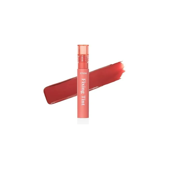 ETUDE Fixing Tint Vintage Red Long Lasting High Pigmented Liquid Lipstick Waterproof Lightweight Matte Finish Lip Stain Full Coverage