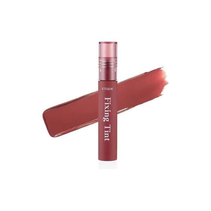 Etude House Fixing Tint #06 Soft Walnut 4g Long Lasting High Pigmented Liquid Lipstick Lip Stain Waterproof Lightweight Matte Finish Full Coverage
