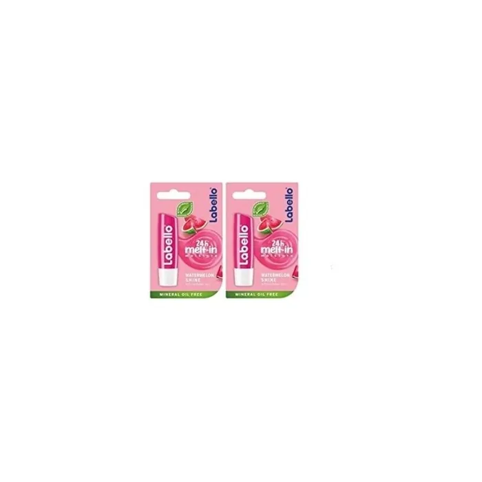 Labello Watermelon Shine Lip Balm Chapstick 24h Moisture - Pack of 2