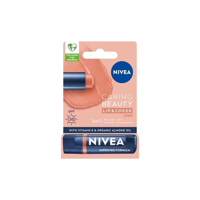 Nivea Caring Beauty 3 In 1 Caring Lipstick Nude 4.8g
