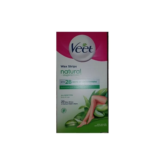 Veet Full Body 20 Wax Strip for Body and Legs Aloe Vera Long-Lasting Smoothness