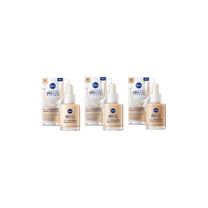 Nivea Tinted Serum Foundation Hyaluron Color Care Makeup 3in1 Hydration Anti-Aging