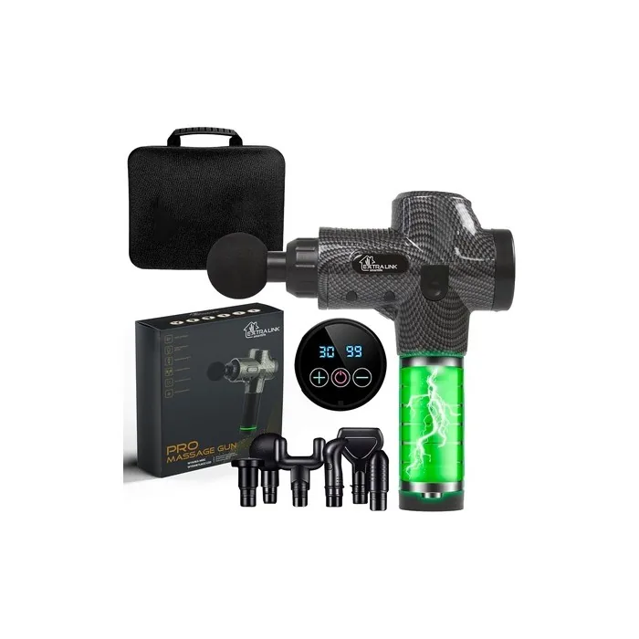 Extralink Massage Gun Pro with 6 Interchangeable Tips and 30 Different Speeds - Up to 3800 RPM