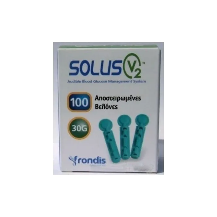 Solus V2 Sterile Lancets 30 Gauge for Blood Glucose Testing - Pack of 100
