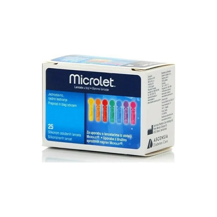 Ascensia Microlet Colored Lancets 25 Count