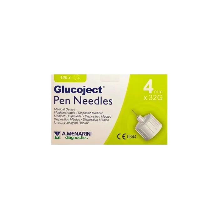 Menarini Glucoject Insulin Needle 32 Gauge 4mm - 100 Units