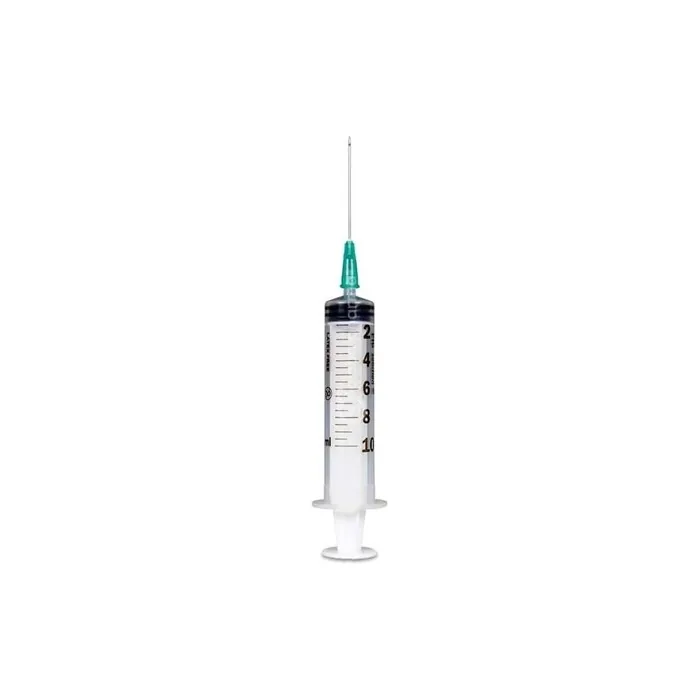 Pic Solution Disposable Syringe with Detachable Central Luer Needle 10ml 21G - Pack of 100