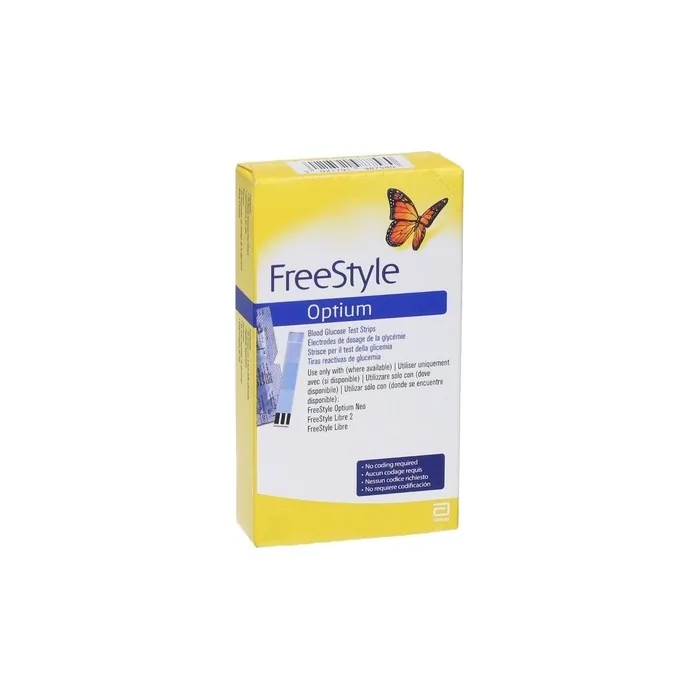 Abbott Freestyle Optium Blood Glucose Test Strips 50 Strips