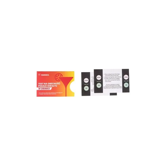 Farmabol Test Strips For The Presence Of Date Rape Drug In Drinks 2 Pieces