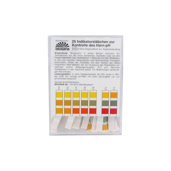 Biosana Urinal pH Control Strips 25 Strips - In Vitro Diagnostic Strips