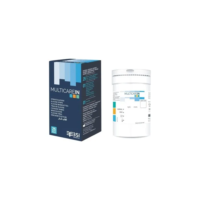 Biochemical System Multicare Glucose Test Strips 25 Pieces