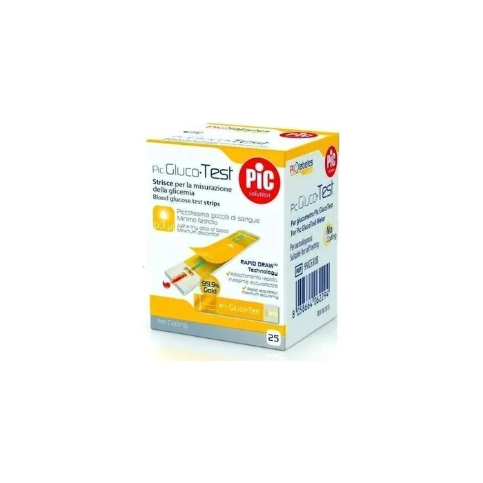 Pikdare Blood Glucose Measurement Strips Pic Glucotest 25 Pieces