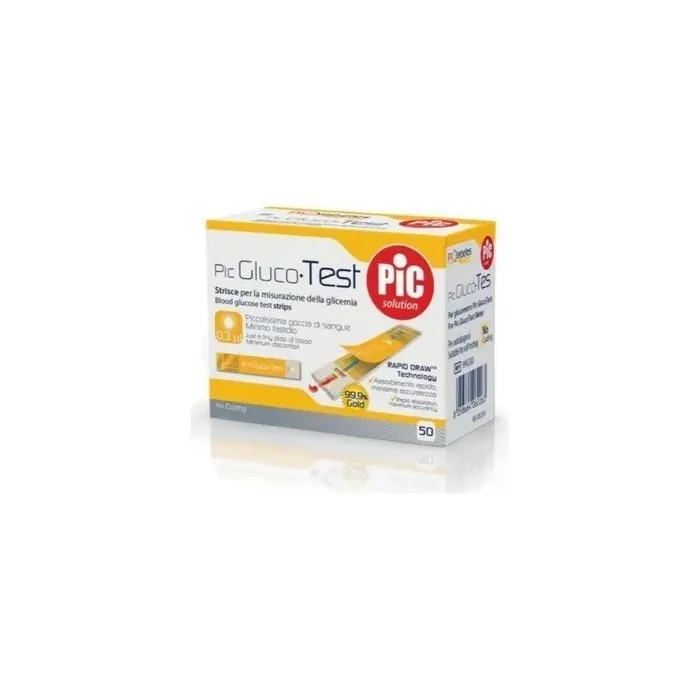 Pikdare Blood Glucose Measurement Strips Pic Glucotest 50 Pieces