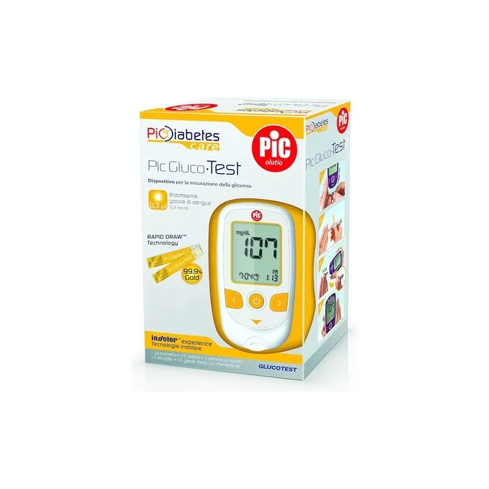 Pic Solution GlucoTest Blood Glucose Meter Kit
