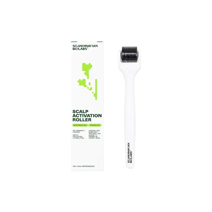 Scandinavian Biolabs Derma Roller with 540 Titanium 0.5mm Needles for Hair Growth Scalp Activation