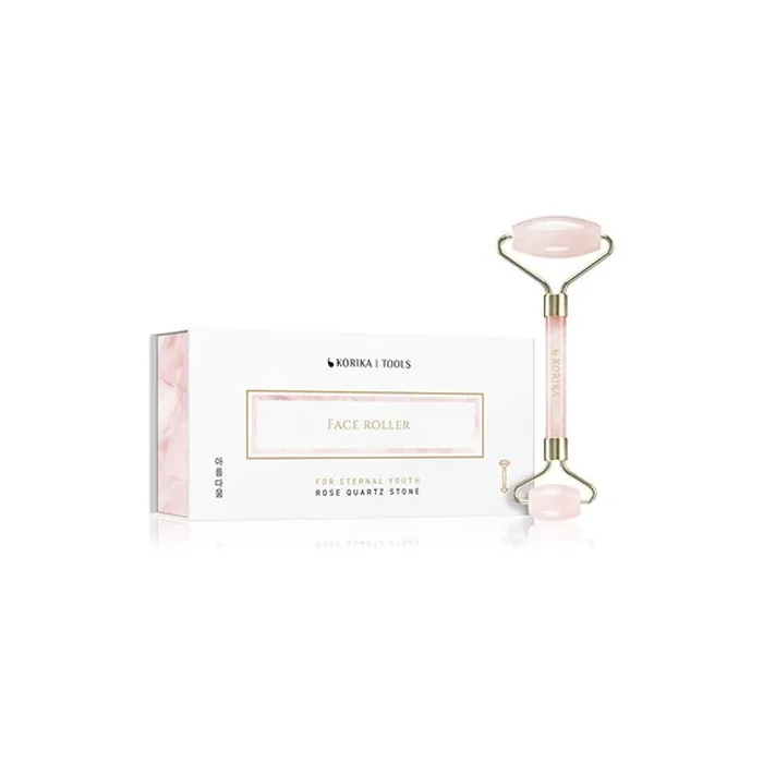 KORIKA Pink Face Roller Rose Quartz Facial Massage Tool