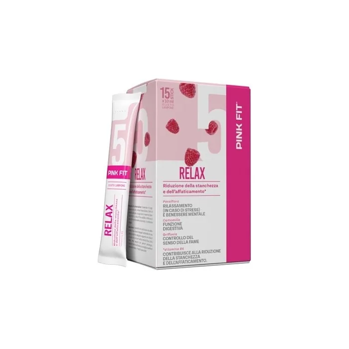 ProAction Pink Fit Relax Emotional Relaxation Supplement Raspberry Flavor 15 Sticks