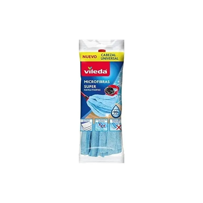Vileda 167433 Microfiber Mop Strips, Universal Head, Blue, 1.25 Picometer
