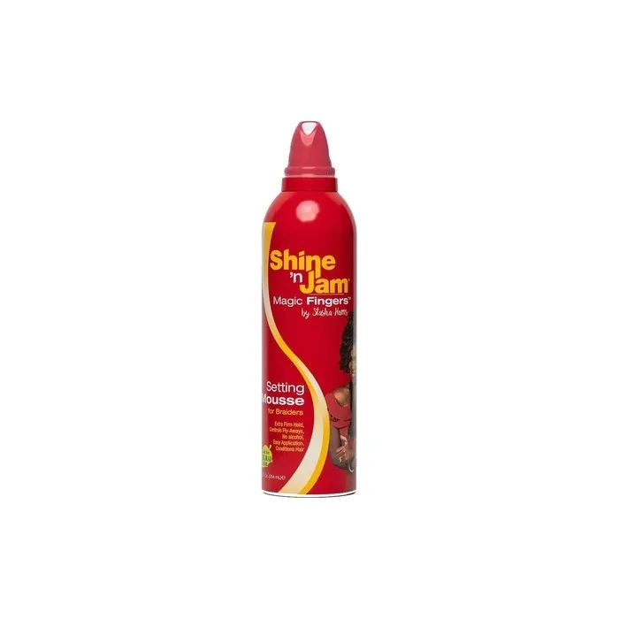 Ampro Shine 'N Jam Magic Fingers Setting Mousse For Braiders Extra Firm Hold 12oz 354ml