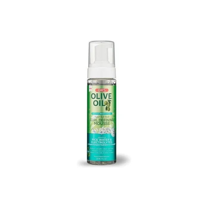 ORS Olive Oil Style Curl Defining Mousse 207ml Infused With Rice Water and Electrolytes For Maximum Moisture and Super Soft Hair