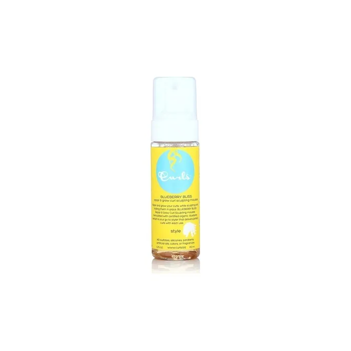 Curls Blueberry Bliss Sculpting Mousse 5.75 Oz for Textured Coily and Curly Hair