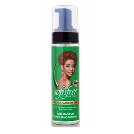 Sofnfree Black Castor Oil Antidandruff Foam Wrap Mousse 200 Ml