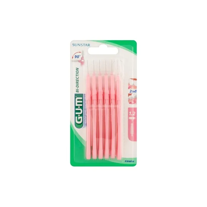 Sunstar GUM Bi-Directional Interdental Brushes 1.2mm 6 Count