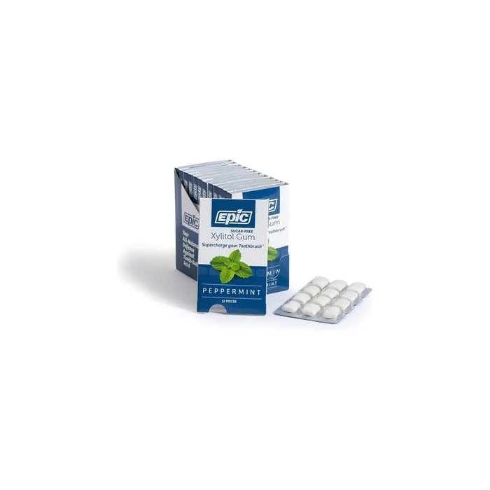 Epic Gum Aspartame Free 100% Xylitol Sugar Free Chewing Gum Peppermint