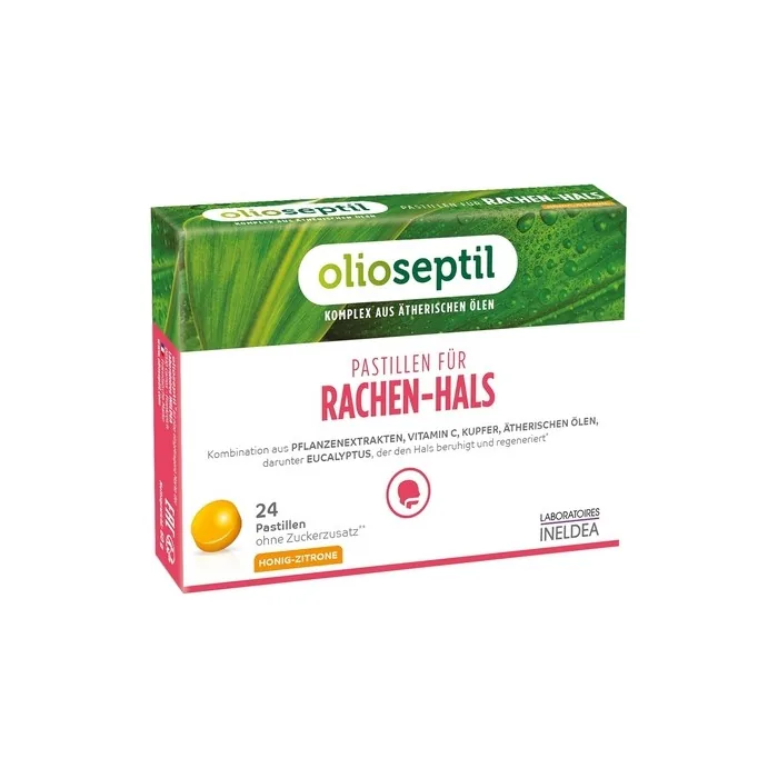 OLIOSEPTIL Throat Lozenges without Added Sugar with Plant Extracts, Vitamin C, Copper, and Essential Oils - Soothes the Throat