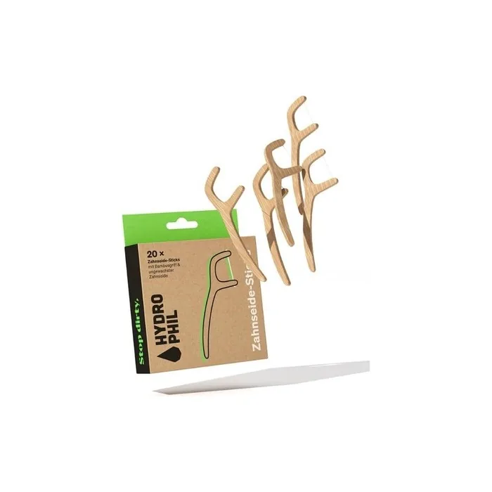 20 Pieces Hydrophil Bamboo Dental Floss Sticks for Interdental Cleaning