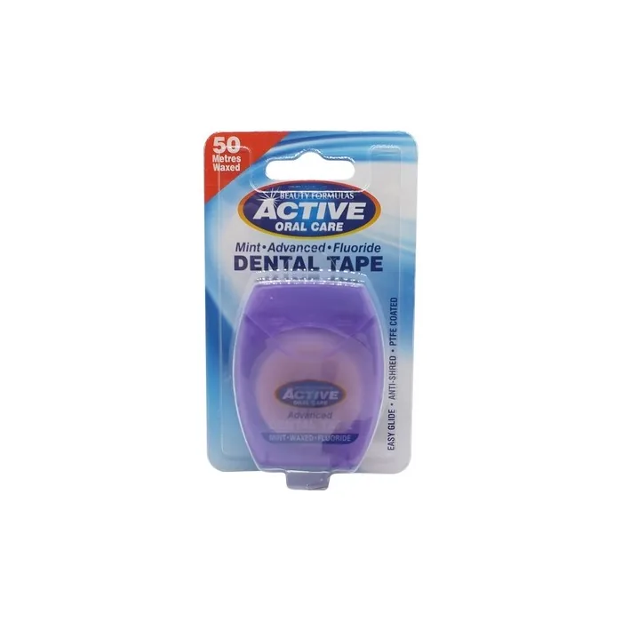 Active Oral Care Dental Tape Mint Waxed With Fluoride 50 Meters