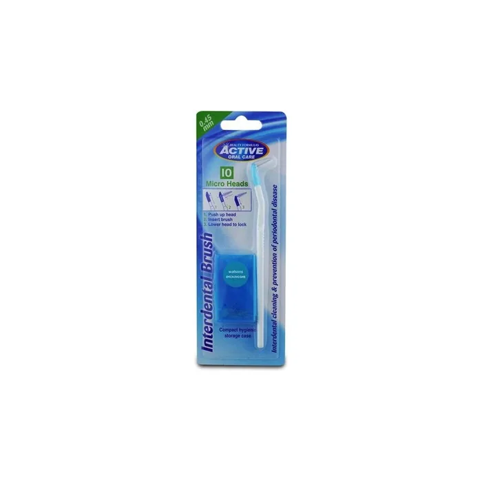 Active Oral Care Interdental Brush With Interchangeable Tips 0.45mm, 10 Pieces