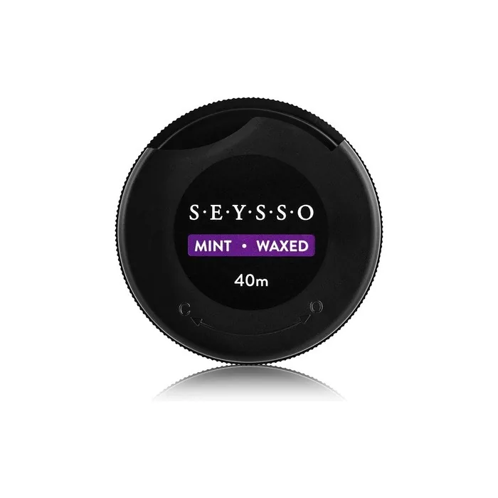 SEYSSO Black Dental Floss with Carbon Antibacterial 40m Mint Waxed