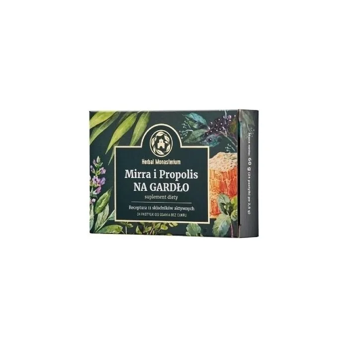 Mirra Propolis Sugarfree Throat Lozenges 24 Count For Sore Throat Relief