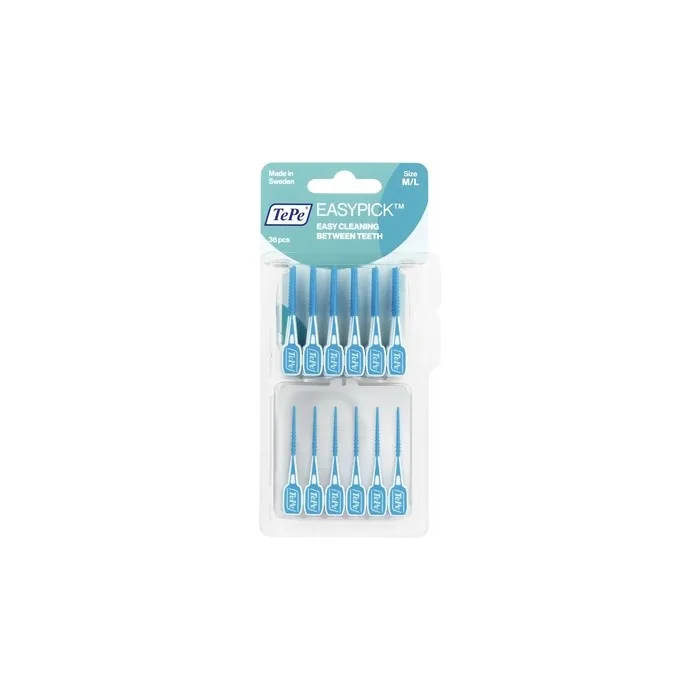Easypick Interdental Brushes/Toothpicks With Case M/L Blue 36 Pieces