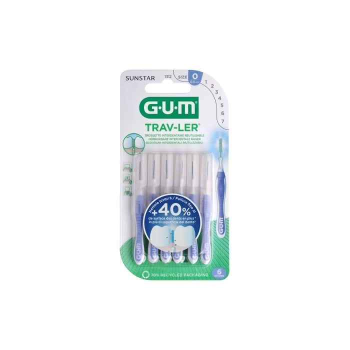Gum Travler Lavender Interdental Brush 06mm Pack Of 6