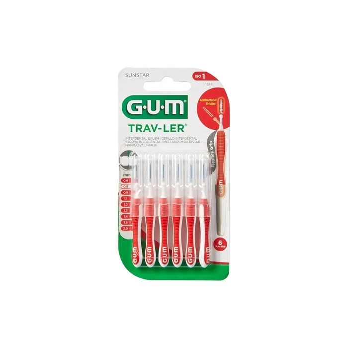 Gum Trav-Ler 1314 Cep Interdent Travel Cylinder Brushes 0.8mm