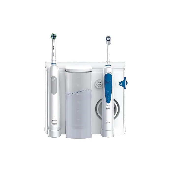 Oral-B Oral Health Center Water Flosser: Water Floss, 1 Oxyjet Nozzle, 1 WaterJet Nozzle, 1 Pro Series 1 Electric Toothbrush, 2 Brush Heads