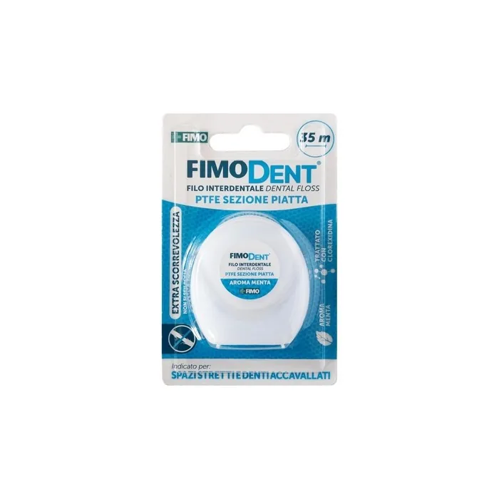Fimodent Dental Floss 35m PTFE Flat Part Extra Smooth Ideal for Tight Spaces