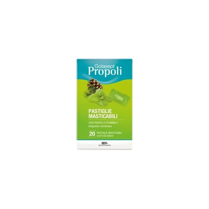 Zeta Farmaceutici Golasept Propolis Chewable Tablets Balsamic Flavor 20 Tablets