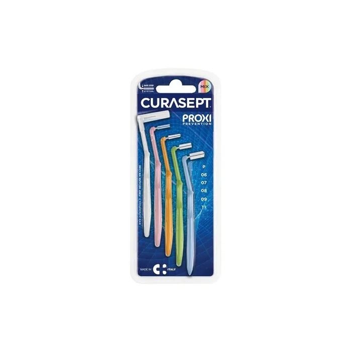 Curasept Interdental Brush Proxi Mix Prevention Angle 5 Pieces White Pink