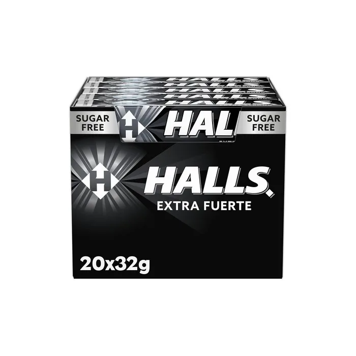 Halls Extra Strong Sugarfree Mint Candies 20x32g