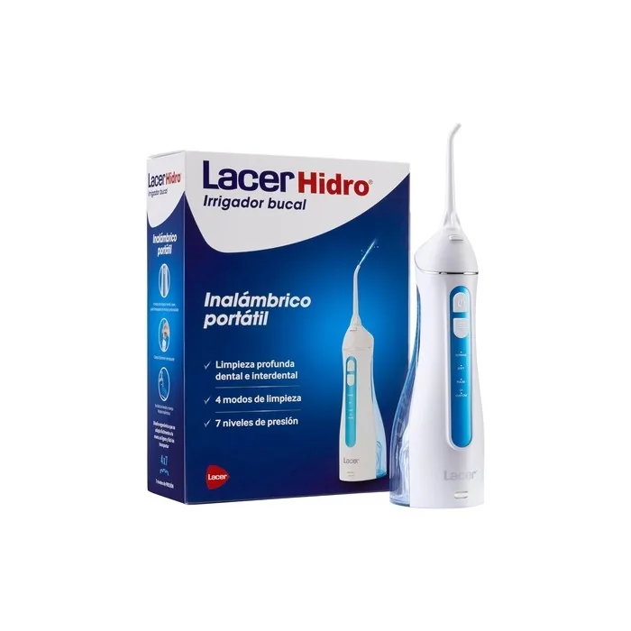 Lacer HIDRO Cordless Portable Oral Irrigator with Quick and Effective Interdental Cleaning 4 Cleaning Modes 7 Pressure Levels Ergonomic and Compact Design