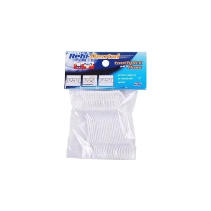 Rebidental Mattes Toothpicks With Dental Floss 24 Pieces