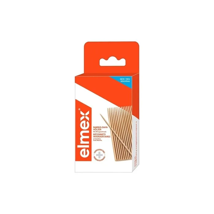 Elmex Dental Sticks 96 Pieces - Mint Flavored Bamboo Dental Sticks