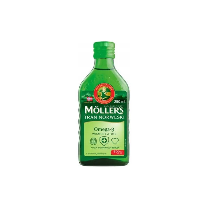 Mollers Norwegian Fish Oil Cod Liver Oil Omega 3 EPA DHA Apple Flavor 250ml