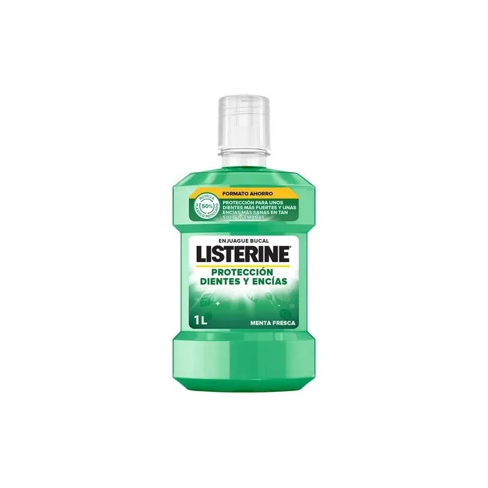 Listerine Mouthwash For Teeth And Gums With Fresh Mint 1000 Milliliters Bottle